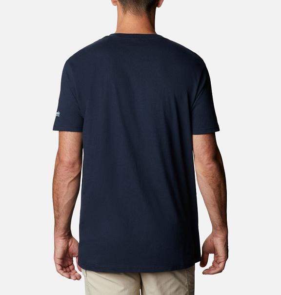 Columbia PFG T-Shirt Navy For Men's NZ32087 New Zealand